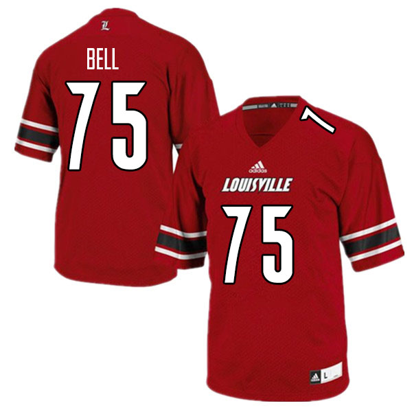 Men #75 Robbie Bell Louisville Cardinals College Football Jerseys Sale-Red - Click Image to Close